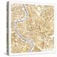 Gilded Rome Map-Laura Marshall-Stretched Canvas