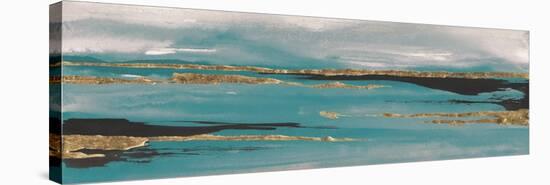Gilded Storm II Teal Grey Crop-Chris Paschke-Stretched Canvas