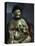 Gilt statue of Marco Polo holding a pomegranate, symbol of wealth and prosperity-Werner Forman-Premier Image Canvas