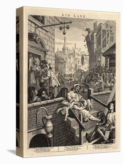 Gin Lane (Beer Street and Gin Lane), 1751-William Hogarth-Premier Image Canvas
