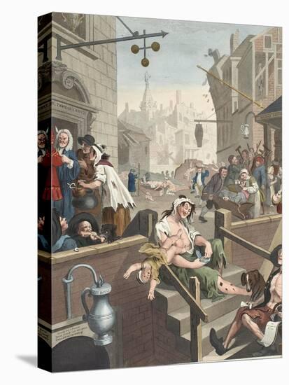 Gin Lane, Illustration from 'Hogarth Restored: the Whole Works of the Celebrated William Hogarth,…-William Hogarth-Premier Image Canvas