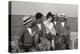 Gina Lollobrigida on the Seashore with Lifeguards-null-Premier Image Canvas