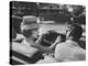 Gina Lollobrigida Taking a Driving Lesson-Peter Stackpole-Premier Image Canvas