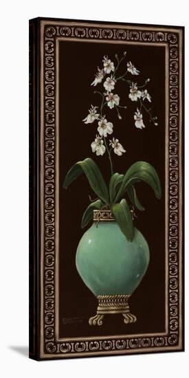 Ginger Jar With Orchids I-Janet Kruskamp-Stretched Canvas
