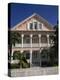 Gingerbread House with White Fretwork and Verandah, Key West, Florida, USA-Miller John-Premier Image Canvas