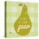 Gingham Pear-Lola Bryant-Stretched Canvas