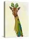 Giraffe and Scarves-Fab Funky-Stretched Canvas