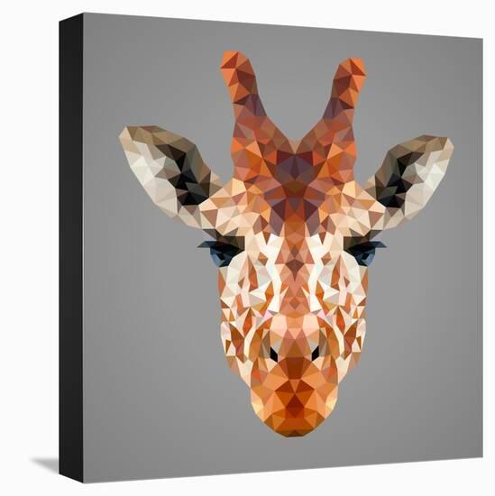 Giraffe Low Poly Portrait-kakmyc-Stretched Canvas