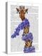 Giraffe with Purple Boa-Fab Funky-Stretched Canvas