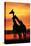 Giraffes Silhouettes at Sunset-null-Premier Image Canvas