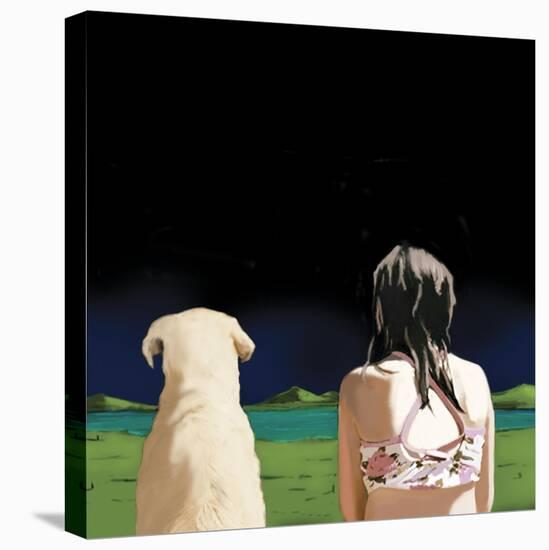 Girl and Yellow Lab, 2008-Marjorie Weiss-Premier Image Canvas