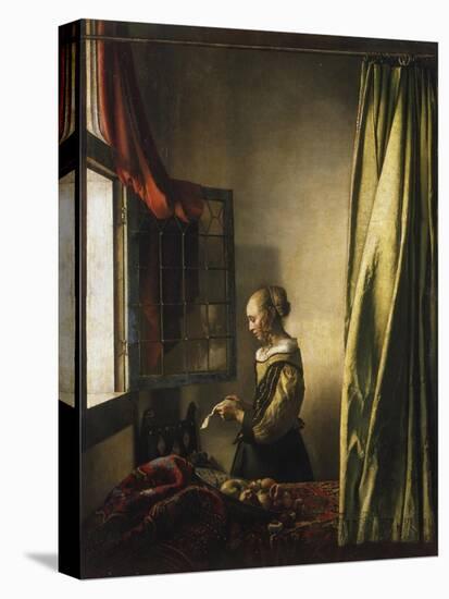 Girl at a Window Reading a Letter, about 1658-Johannes Vermeer-Premier Image Canvas