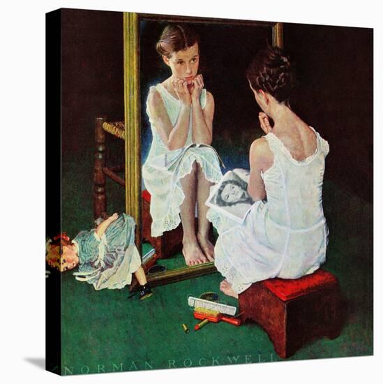 "Girl at the Mirror", March 6,1954-Norman Rockwell-Premier Image Canvas