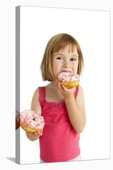 Girl Eating Doughnuts-Ian Boddy-Premier Image Canvas