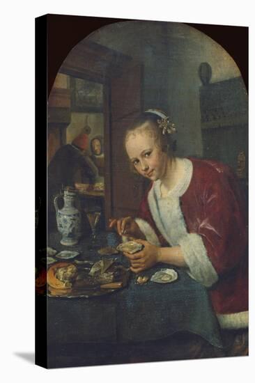 Girl Eating Oysters, about 1658-60-Jan Havicksz. Steen-Premier Image Canvas