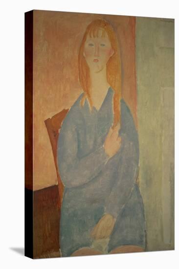 Girl in a Blue Dress-Amedeo Modigliani-Premier Image Canvas