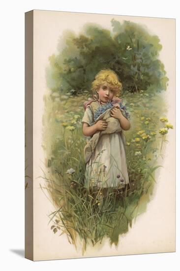 Girl in Meadow 1887-Harriett M Bennett-Stretched Canvas