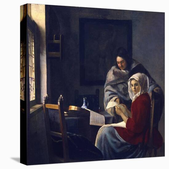 Girl Interrupted in Her Music-Johannes Vermeer-Premier Image Canvas