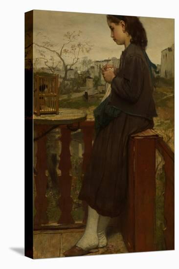 Girl Knitting on a Balcony, Montmartre, 1869-Jacob Maris-Premier Image Canvas