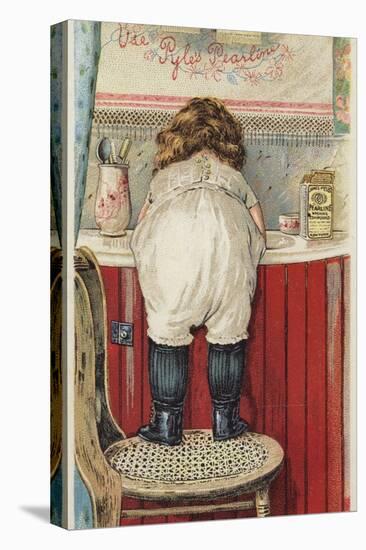 Girl Leaning over Sink Little Mischief-null-Premier Image Canvas