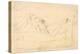 Girl Lying on a Bed (Pencil on Paper)-Gwen John-Premier Image Canvas