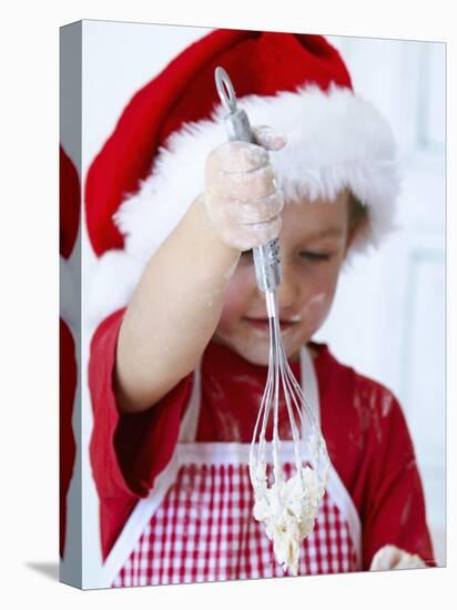 Girl Mixing Dough with a Whisk-Alena Hrbkova-Premier Image Canvas