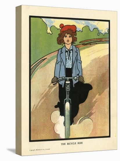 Girl on a Bike-Charles Robinson-Stretched Canvas