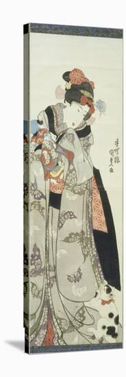 Girl Playing with Doll and a Cat-Utagawa Kunisada-Premier Image Canvas