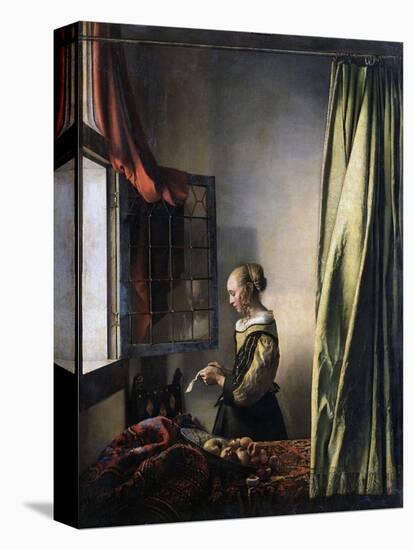 Girl Reading a Letter by an Open Window, Ca 1659-Johannes Vermeer-Premier Image Canvas