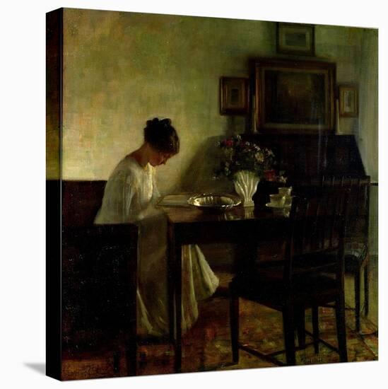 Girl Reading in an Interior-Carl Holsoe-Premier Image Canvas