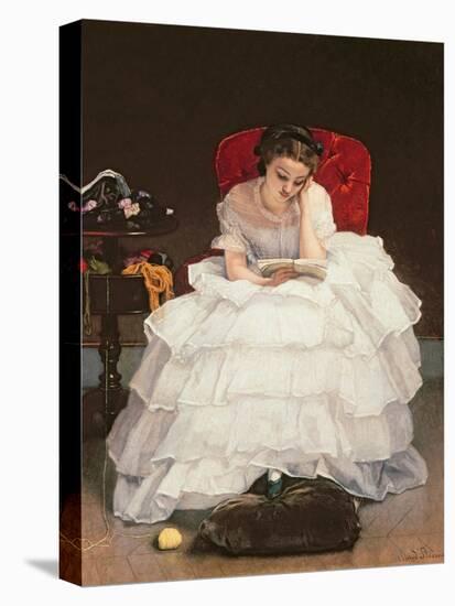 Girl Reading-Alfred Emile Léopold Stevens-Premier Image Canvas