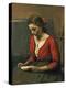 Girl Reading-Jean-Baptiste-Camille Corot-Premier Image Canvas