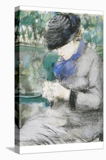 Girl Sitting in the Garden, or the Knitting, 1879-Edouard Manet-Premier Image Canvas