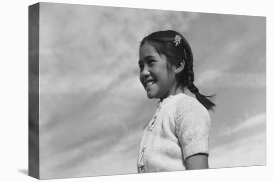 Girl Smiling-Ansel Adams-Stretched Canvas