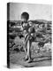 Girl Standing in Rubble from the Korean Civil War, Carrying a Baby in a Sling on Her Back-Joe Scherschel-Premier Image Canvas