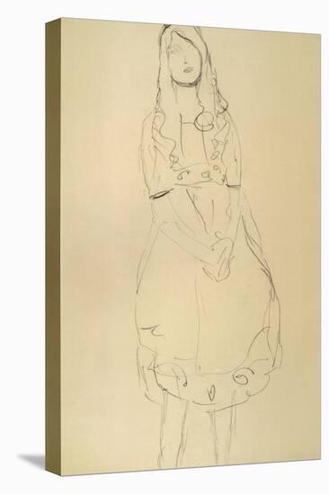 Girl Standing with Hands Clasped-Gustav Klimt-Premier Image Canvas