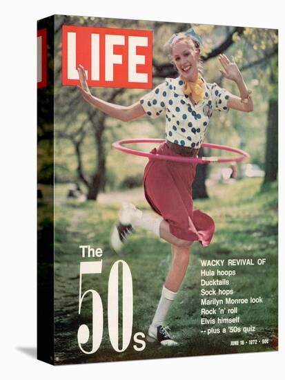 Girl using Hula Hoop, Revival of Fashions and Fads of the 1950's, June 16, 1972-Bill Ray-Premier Image Canvas