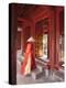 Girl Wearing Ao Dai Dress, Temple of Literature, Hanoi, Vietnam-Jon Arnold-Premier Image Canvas