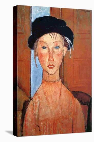 Girl with a Black Hat, 1918-Amedeo Modigliani-Premier Image Canvas