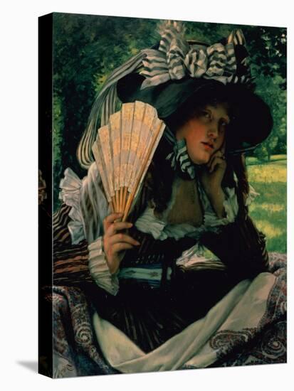 Girl with a Fan, 1870-1871-James Jacques Joseph Tissot-Premier Image Canvas