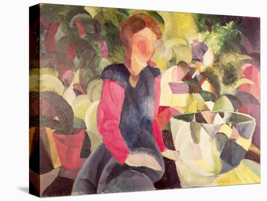 Girl with a Fish Bowl-Auguste Macke-Premier Image Canvas