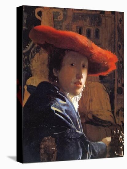 Girl with a Red Hat, C.1665-Johannes Vermeer-Premier Image Canvas