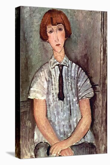 Girl with Blouse-Amedeo Modigliani-Stretched Canvas