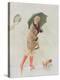 Girl with Boots and Dog-The Vintage Collection-Stretched Canvas