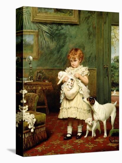 Girl with Dogs, 1893-Charles Burton Barber-Premier Image Canvas