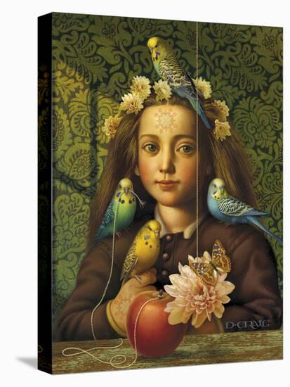 Girl with Parakeets-Dan Craig-Premier Image Canvas
