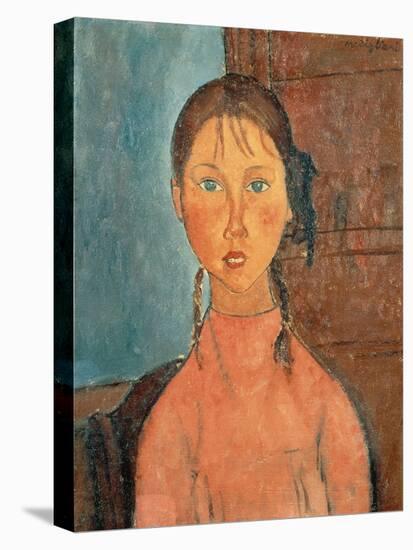 Girl with Pigtails, 1918-Amedeo Modigliani-Premier Image Canvas