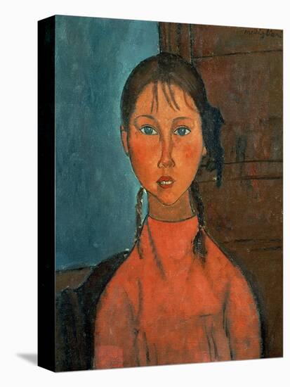 Girl with Pigtails, circa 1918-Amedeo Modigliani-Premier Image Canvas