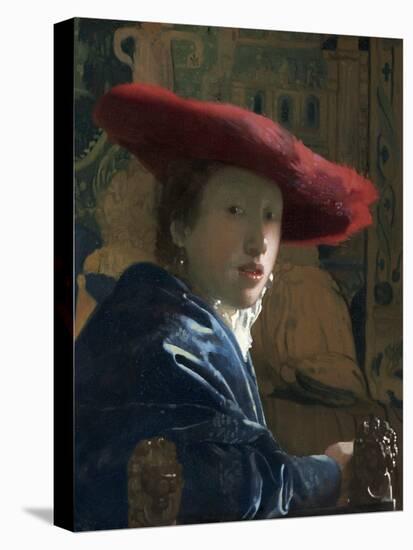 Girl with the Red Hat, C. 1665-66-Johannes Vermeer-Stretched Canvas