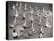 Girls and Women Doing Leg Exercise on Floor of Metropolitan Life Insurance Company's Gym-Herbert Gehr-Premier Image Canvas